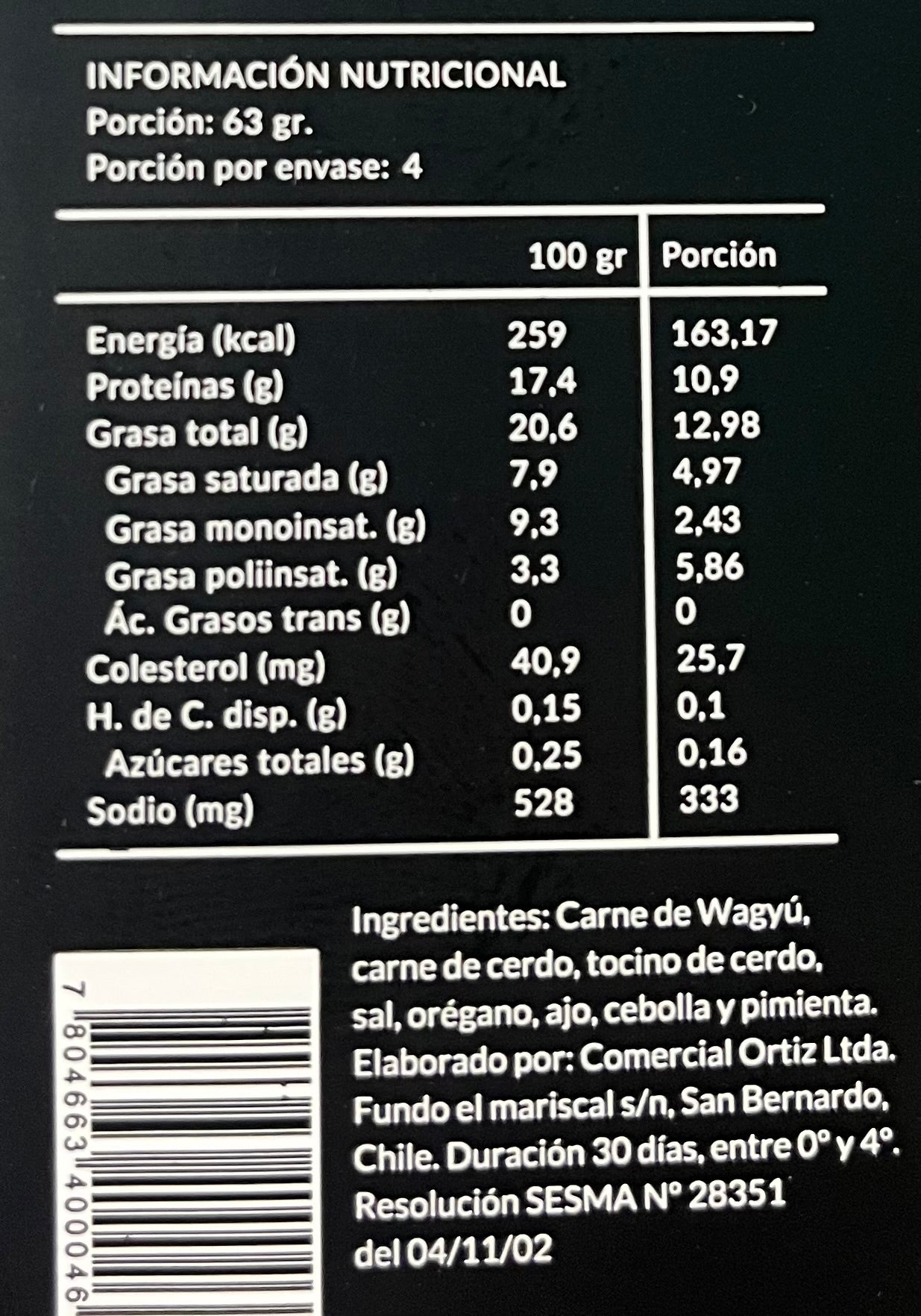 Chorizo Parrillero 50% Wagyu